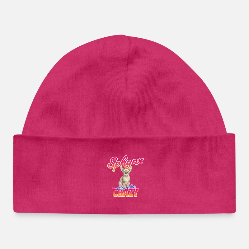 Sphynx Chat Drôle - Bonnet bébé bio - hot pink