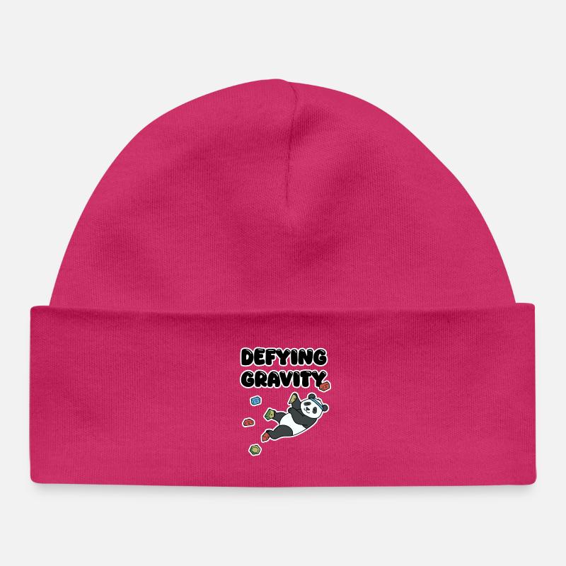 Grimpe de panda chill | Bloc de Résistance à la Gravité - Bonnet bébé bio - hot pink