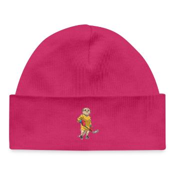 Hockey sur glace Suricate Sport de crosse de hockey sur glace - Bonnet bébé bio - hot pink - Devant