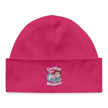 MRI Tech Certified Spin Whisperer Radiographer - Baby Organic Beanie - hot pink - Front