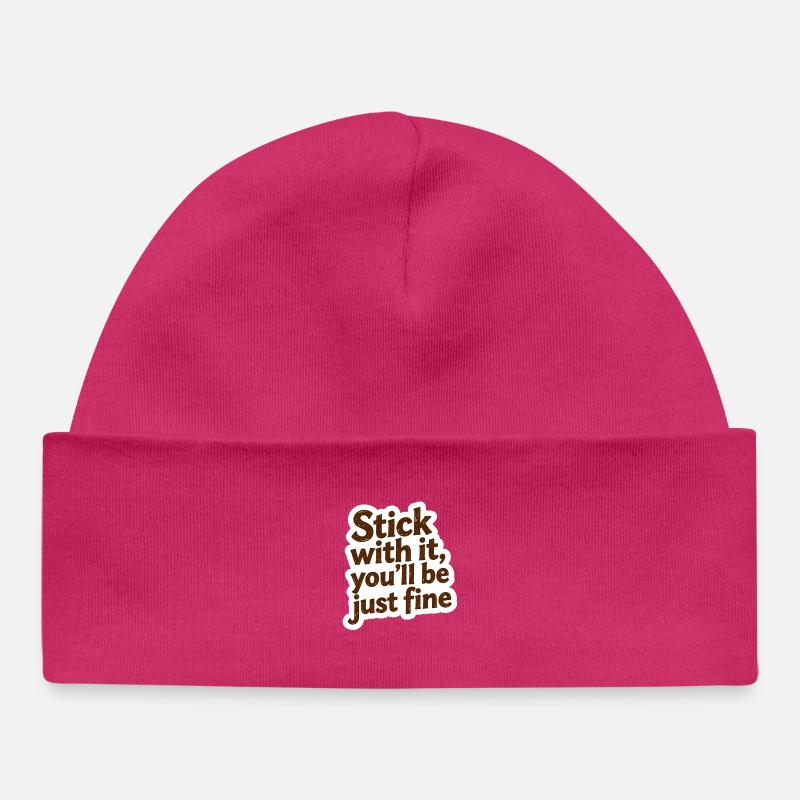 Tenez bon – Pure Motivation - Bonnet bébé bio - hot pink