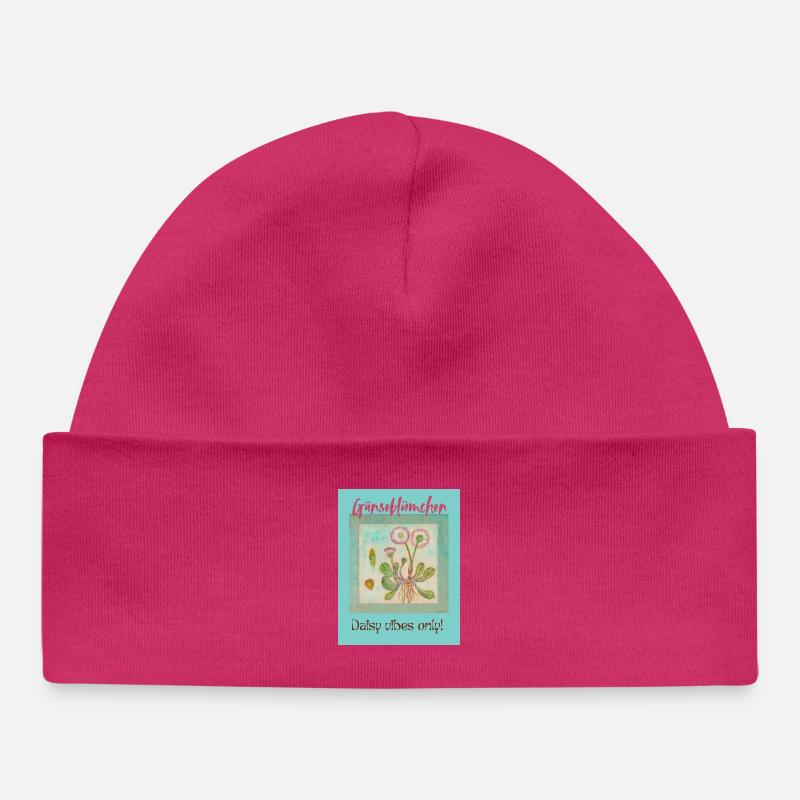 Gänseblümchen Vibes - Baby Organic Mütze - hot Pink