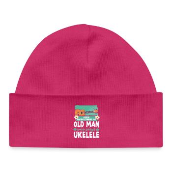 Hawaiian Ukulele Uke Grandpa - Baby Organic Mütze - hot Pink - Vorne
