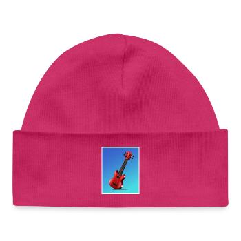 Cartoon-Gitarrenplakat - Baby Organic Mütze - hot Pink - Vorne