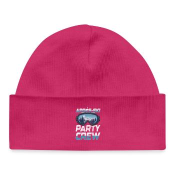 Après Ski Party Crew Saying Ski Goggles - Baby Organic Beanie - hot pink - Front