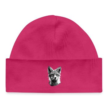 Polarfuchs Schneefuchs Eisfuchs Süßer Weißer Fuchs - Baby Organic Mütze - hot Pink - Vorne