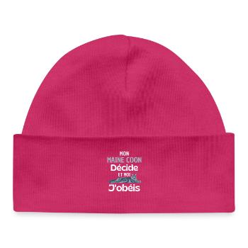 Maine Coon Command You Obey - Baby Organic Beanie - hot pink - Front