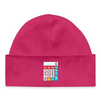 Retro Color-Block Calculator - Baby Organic Beanie - hot pink - Front