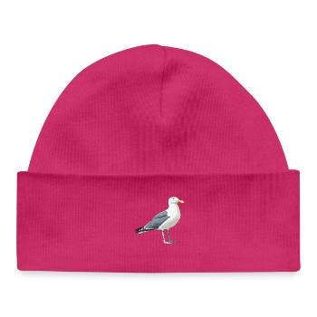 Coastal Gull Cartoon Illustration - Baby Organic Beanie - hot pink - Front