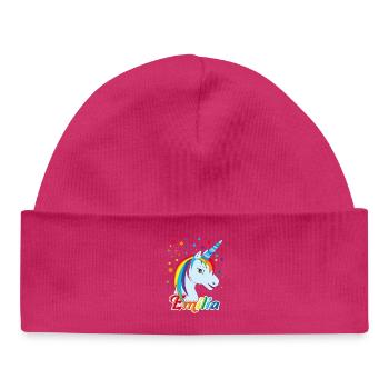 Emilia, maiden name, favorite name - Baby Organic Beanie - hot pink - Front