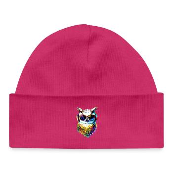 Chouette blanche Chouette Chouette Chouette Chouette Chouette Chouette des neiges - Bonnet bébé bio - hot pink - Devant