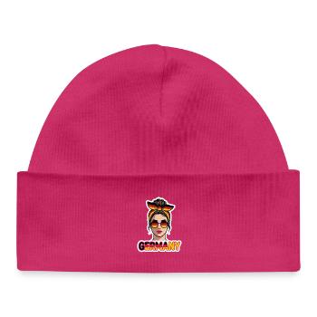 Deutschland Mädchen mit der Flagge Sonnenbrille - Baby Organic Mütze - hot Pink - Vorne