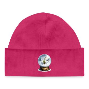 Le perce-neige traverse l’hiver - Bonnet bébé bio - hot pink - Devant