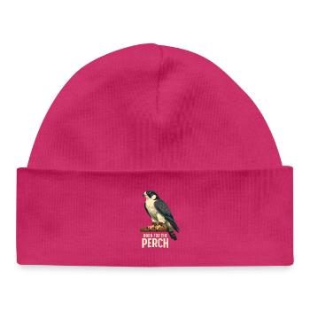 Geboren zum Ansitz | Falknerei Greifvogel - Baby Organic Mütze - hot Pink - Vorne