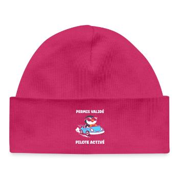 Führerschein-Humor - Baby Organic Mütze - hot Pink - Vorne