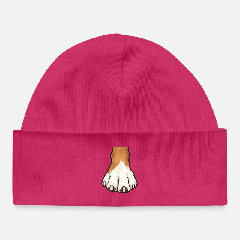 Illustration d’empreintes de patte - Bonnet bébé bio - hot pink