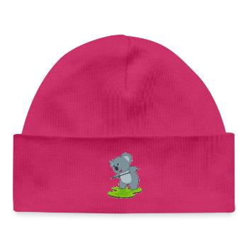 Koala Billiard Cue Sport - Baby Organic Beanie - hot pink - Front