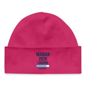 Maman 2026 Loading Annonce Grossesse - Bonnet bébé bio - hot pink - Devant