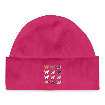 Katzen Illustration Raster - Baby Organic Mütze - hot Pink - Vorne