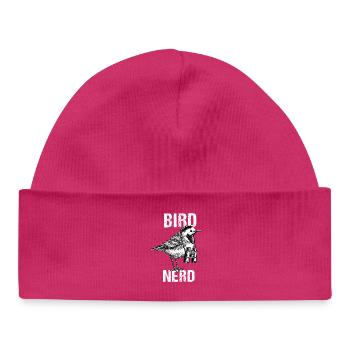 For Nerdy Bird Nerd Lover Birdwatchers - Baby Organic Beanie - hot pink - Front