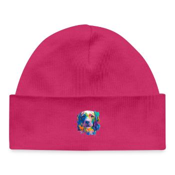 Vizsla Dog Pop Art Porträt Farbenfrohe Tierkunst - Baby Organic Mütze - hot Pink - Vorne