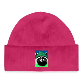 Raton laveur - Bonnet bébé bio - hot pink - Devant