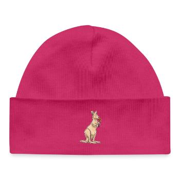 Kangaroo Calendula - Baby Organic Beanie - hot pink - Front