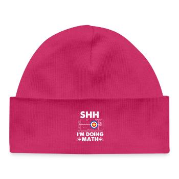 Shh Im Doing Math Curling Curler Humor - Baby Organic Beanie - hot pink - Front