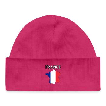 France Tricolor Silhouette Card - Baby Organic Beanie - hot pink - Front
