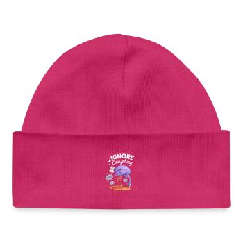 Ignore everything flamingo - Baby Organic Beanie - hot pink - Front