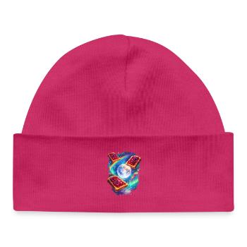 Space toast with rainbow - Baby Organic Beanie - hot pink - Front