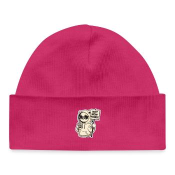Panda Hoodie Not Now Honey - Baby Organic Beanie - hot pink - Front