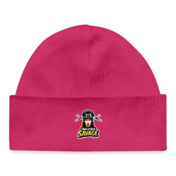 Unfiltered Savage Biker Art - Baby Organic Beanie - hot pink - Front