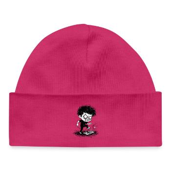Gamer Anger Broken Keyboard Manga Black Blan - Baby Organic Beanie - hot pink - Front