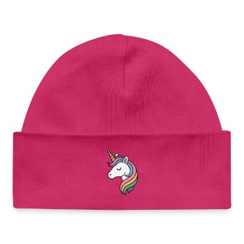 Einhorn Mädchen - Baby Organic Mütze - hot Pink - Vorne