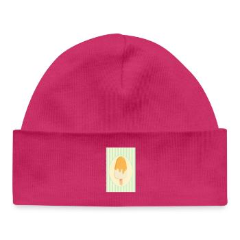 Eis am Stiel Retro Sommer  Design - Baby Organic Mütze - hot Pink - Vorne