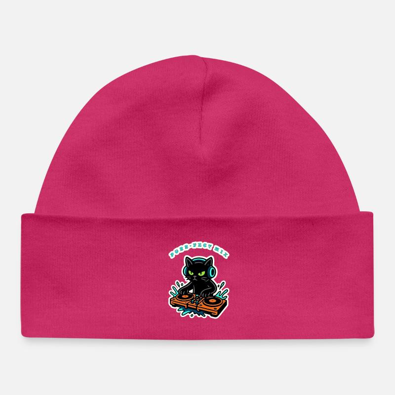 Purrfect Mix Kitty DJ - Bonnet bébé bio - hot pink