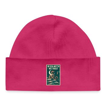Trusting the Myth of the Sea | Sea Serpent Myth - Baby Organic Beanie - hot pink - Front