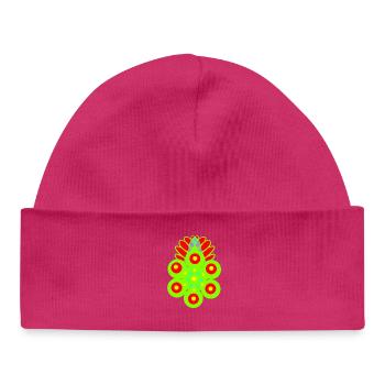 Fleurs rétro Vintage Été Floral - Bonnet bébé bio - hot pink - Devant