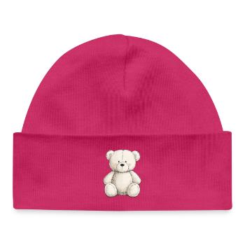 Cute teddy bear full of tenderness - Baby Organic Beanie - hot pink - Front