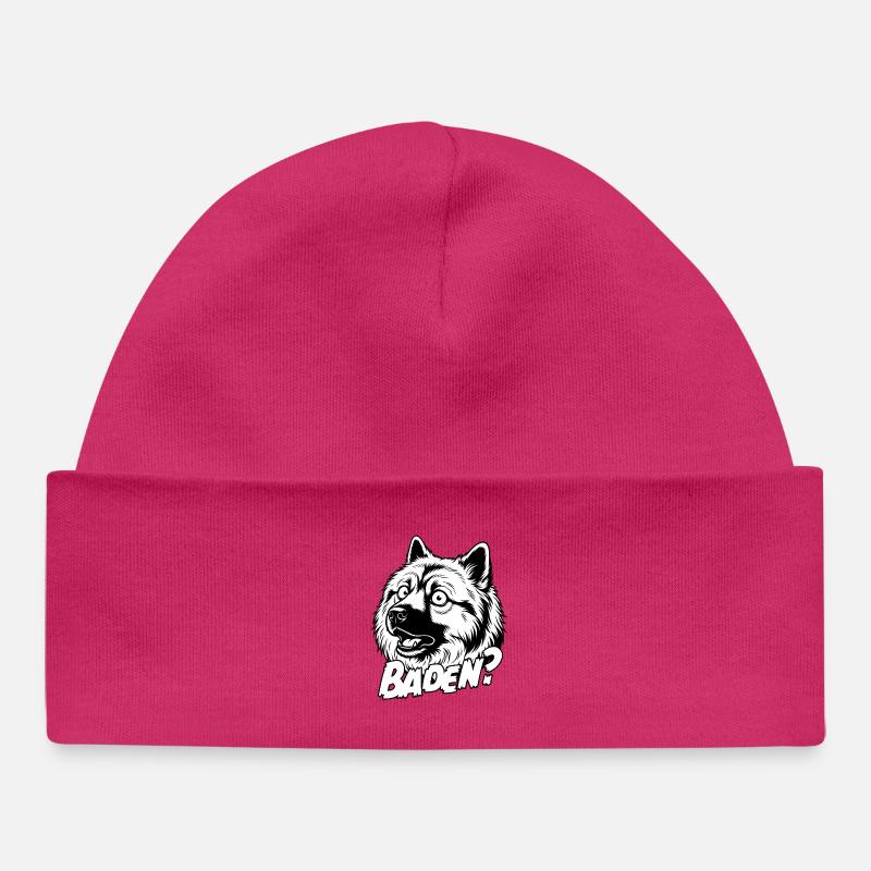 Eurasier | Nager ? | Fond blanc - Bonnet bébé bio - hot pink