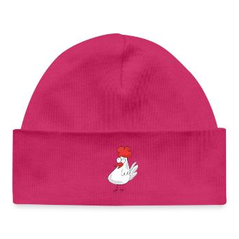 cute chicken chickens - Baby Organic Beanie - hot pink - Front
