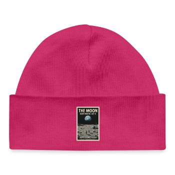 Mondaufgang um 6 | Lunar Retro Humor - Baby Organic Mütze - hot Pink - Vorne