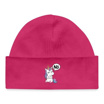 Genervtes Einhorn Nö - Baby Organic Mütze - hot Pink - Vorne