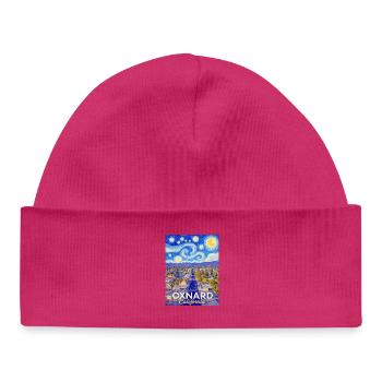 Starry Night in Oxnard, California - Baby Organic Beanie - hot pink - Front