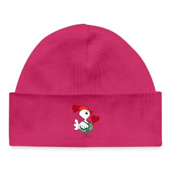 Gardener Chicken Heart Gardening Chickens Child - Baby Organic Beanie - hot pink - Front