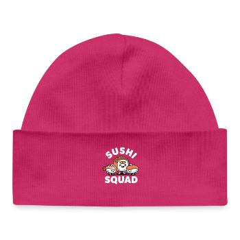 Sushi Troupe Funny Japanese Food Sashimi Li - Baby Organic Beanie - hot pink - Front