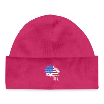 Pferderennen USA 4. Juli - Baby Organic Mütze - hot Pink - Vorne