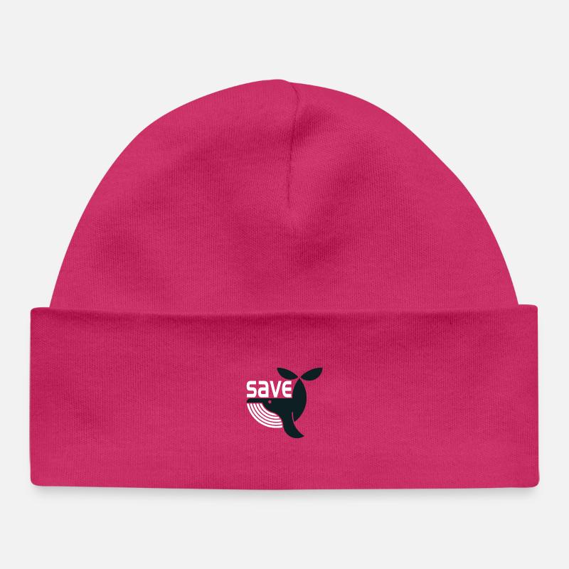 Baleine Save Sauvetage Marin - Bonnet bébé bio - hot pink