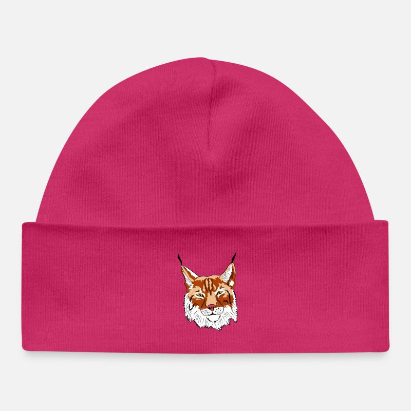lynx - Bonnet bébé bio - hot pink
